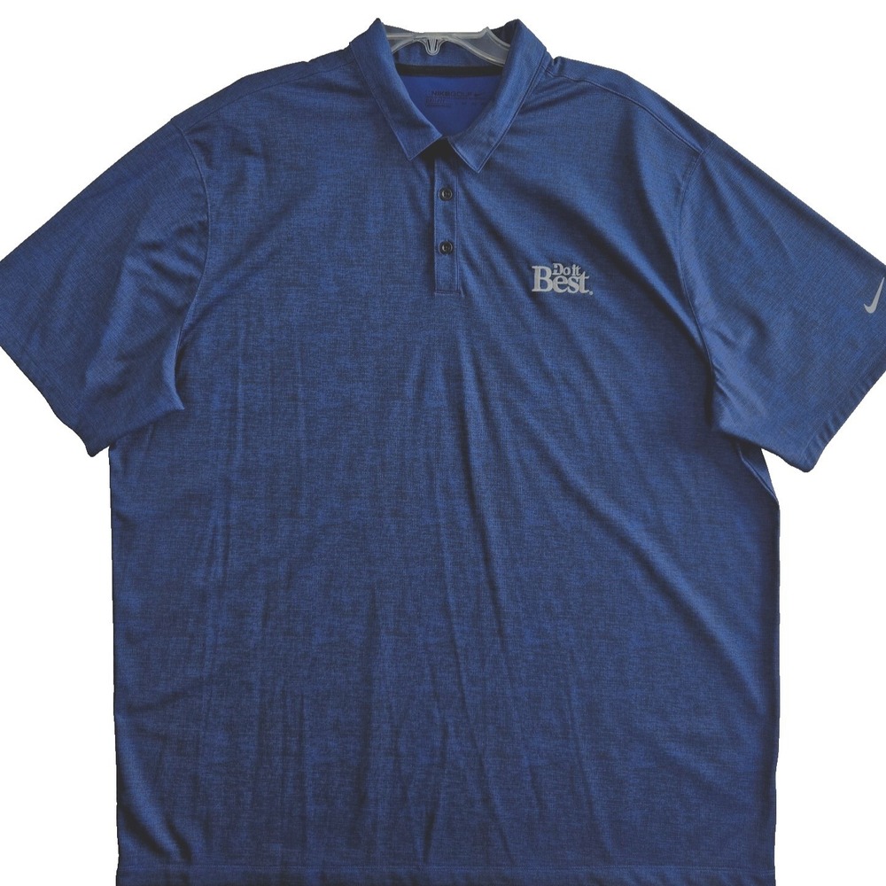 Nike Golf Men's Size 2XL Dri-fit Short Sleeve 1/4 Button Blue Black Breathable - Picture 5 of 9